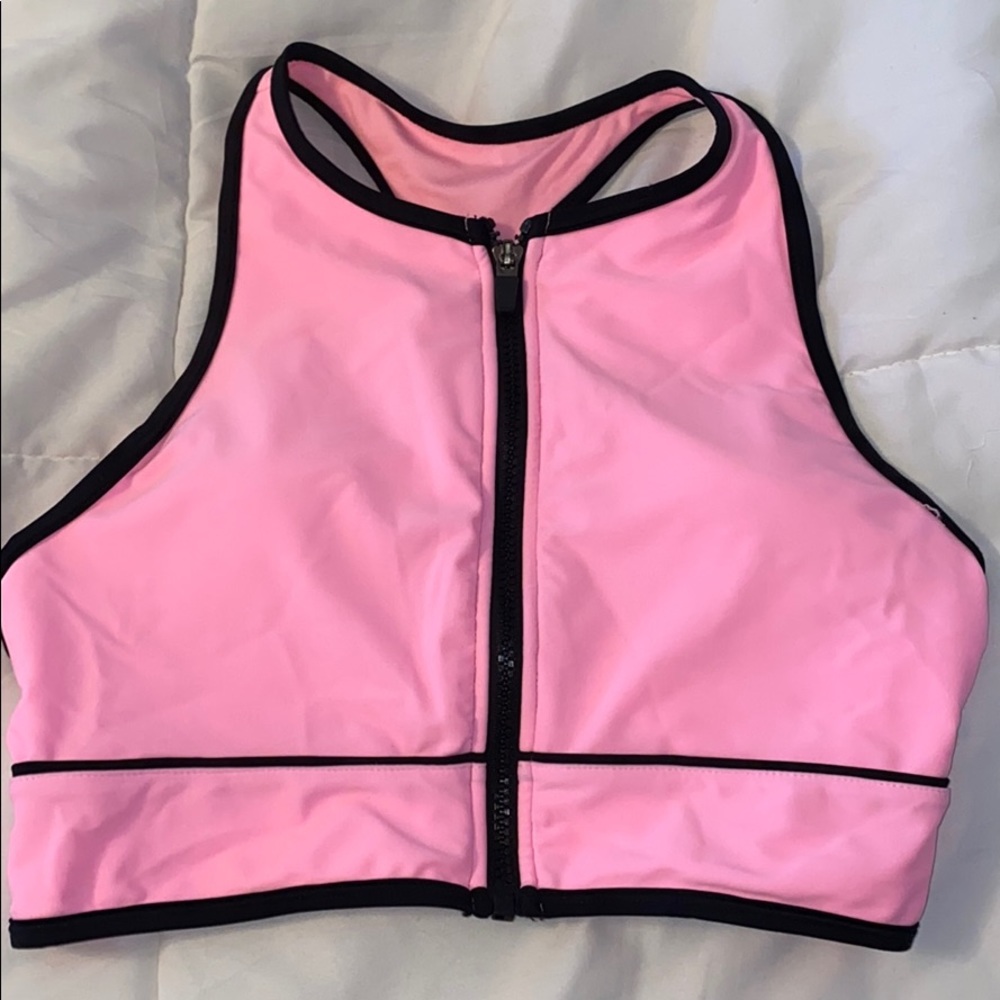 forever 21 zip up sports bra